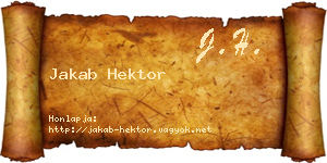 Jakab Hektor névjegykártya